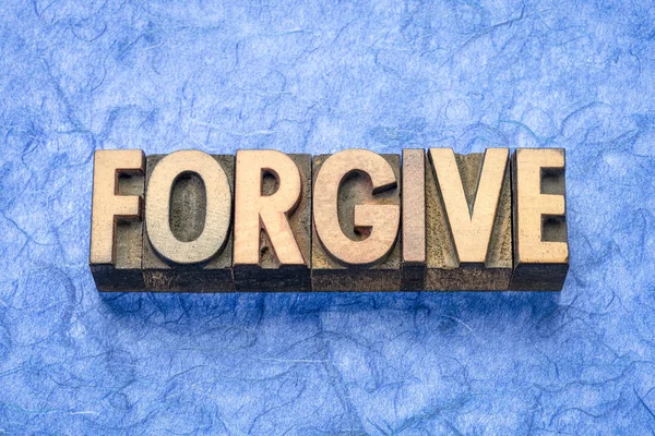 Forgive word in wood type — Stock Photo, Image