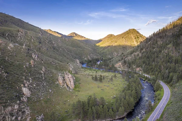 Poudre River Canyon vue aérienne — Photo