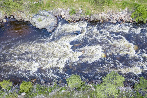 Poudre River Canyon letecký pohled — Stock fotografie