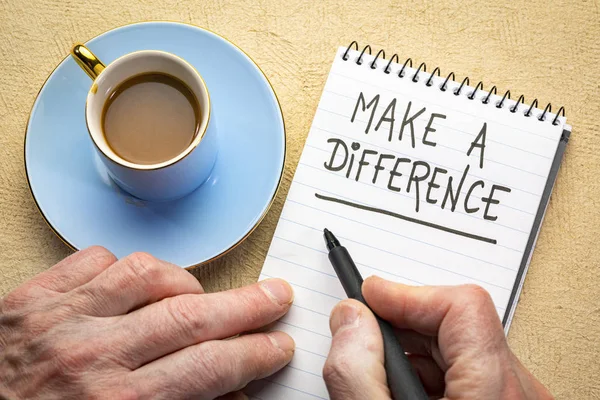 Make a difference advice or reminder — Stock Photo, Image