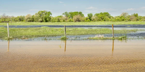 Översvämmade fält i Nebraska — Stockfoto