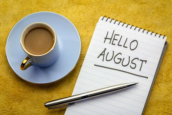 Hello augustus handschrift — Stockfoto