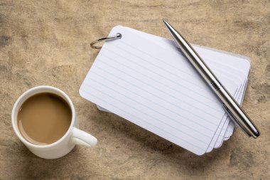 blank index cards with coffee clipart