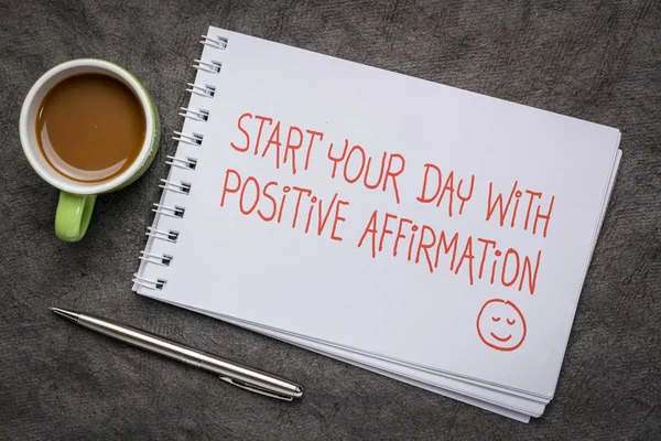 Begin uw dag met positieve affirmatie — Stockfoto