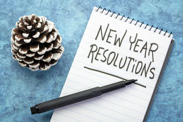 Resoluções de Ano Novo caligrafia — Fotografia de Stock
