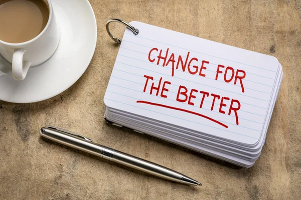 Change for better reminder on  index cards — Stock Photo, Image