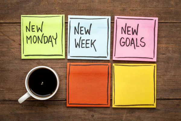 Ny måndag, vecka och mål — Stockfoto