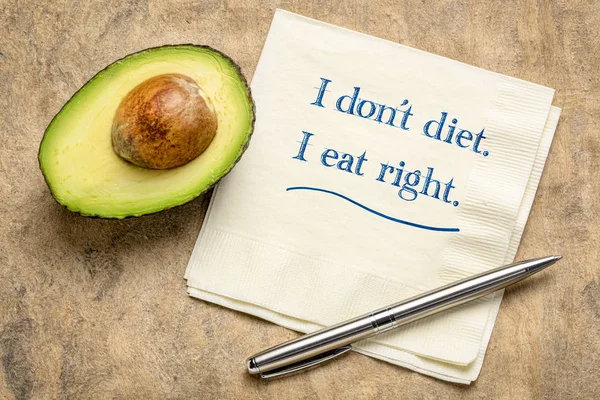 나는 다이어트하지 않습니다, 나는 바로 먹는다. — 스톡 사진