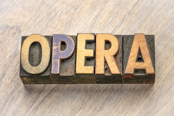 Opera word in wood type — Stock Photo, Image