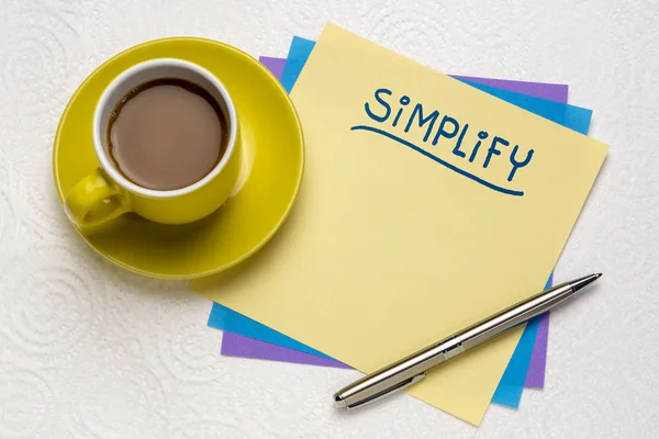Simplify reminder note — Stock Photo, Image