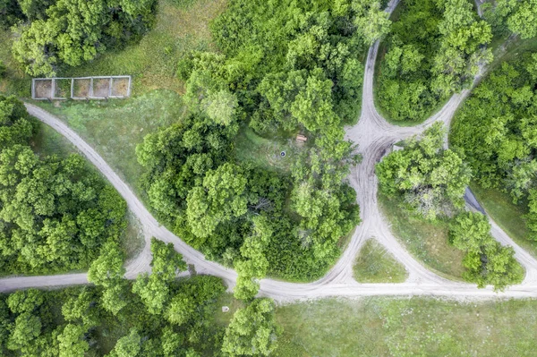 Bosque camping vista aérea — Foto de Stock