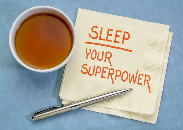 Schlaf, dein Konzept der Supermacht — Stockfoto