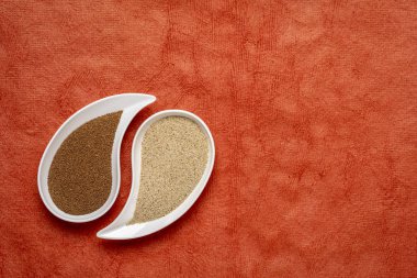 kahverengi ve Fildişi Teff tahıl 