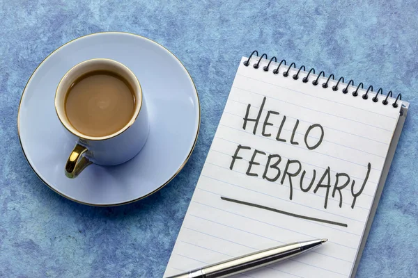 Hola Febrero, caligrafía — Foto de Stock