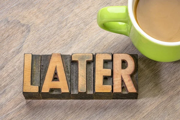 Later word abstract in wood type — Stock Photo, Image