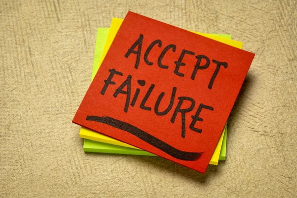 Herinnering voor mislukte fout accepteren — Stockfoto