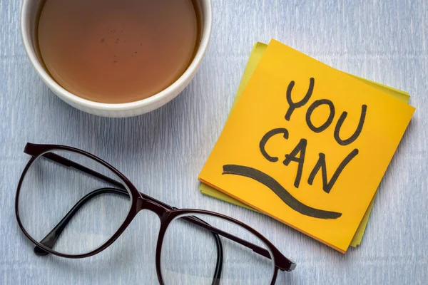 You can - motivational note or reminder — Stock Photo, Image