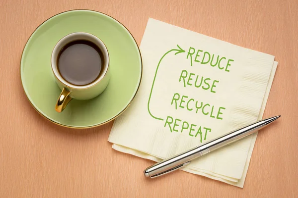 Reduceren, hergebruiken, recyclen, concept voor het behoud van herhalingen — Stockfoto