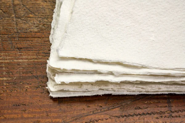 Sheet of white Khadi rag paper — Stock Photo, Image