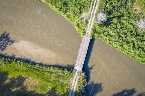 Fluss in nebraska sandhills Luftaufnahme — Stockfoto