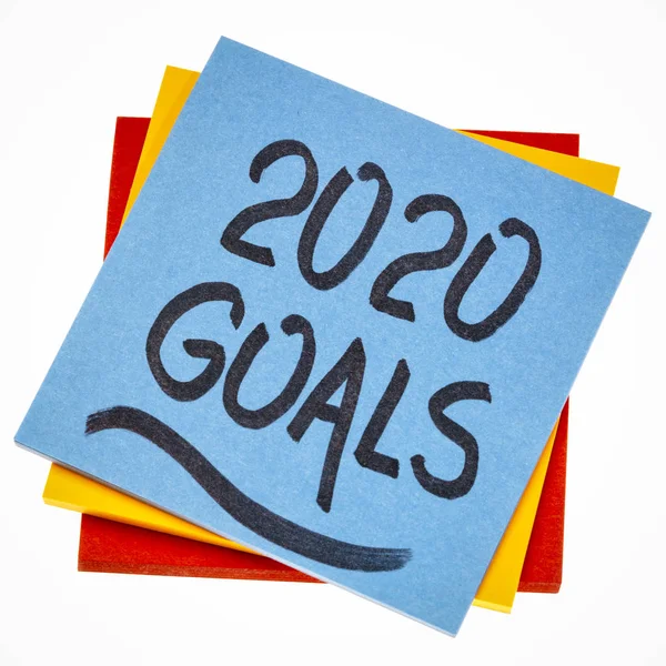 2020 mål påminnelse notering — Stockfoto