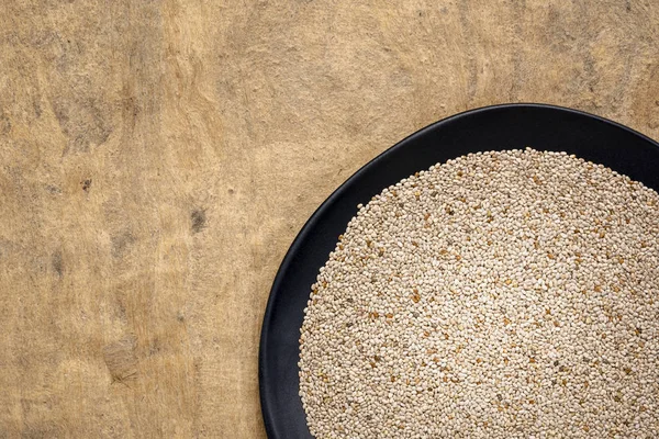 White chia seeds on a plate — Stock Photo, Image