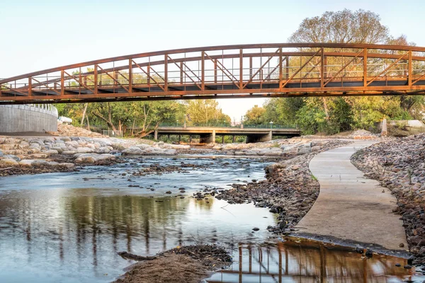 Poudre folyó és új fehérvizű park — Stock Fotó