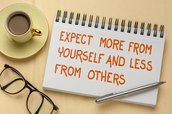 Expect more from yourself  - inspirational handwriting — Stock Photo, Image