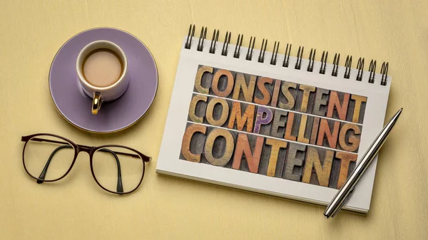 Consistent, compelling content concept — Stock Photo, Image