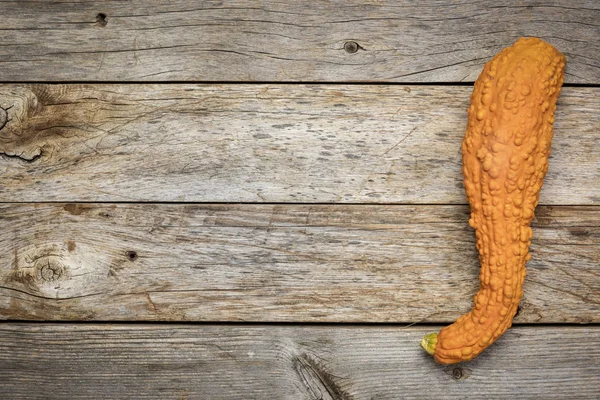 Ornamental gourd over rustic wood — Stock Photo, Image