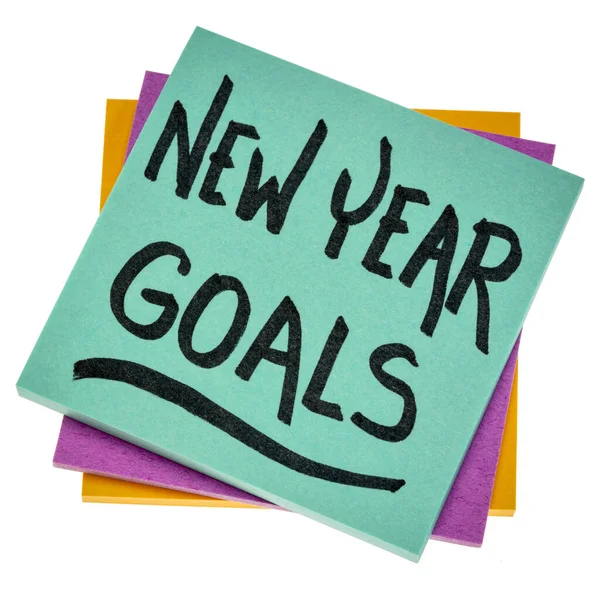 Nota recordatorio de objetivos de Año Nuevo —  Fotos de Stock