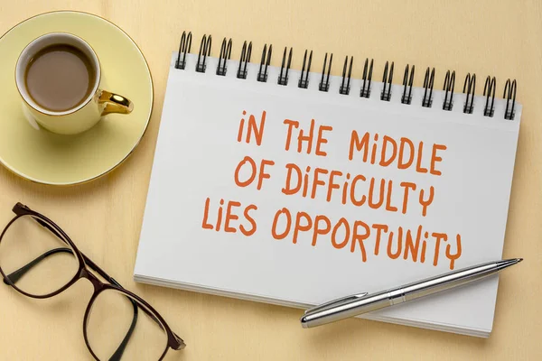 In the middle of difficulty lies opportunity — Stock Photo, Image