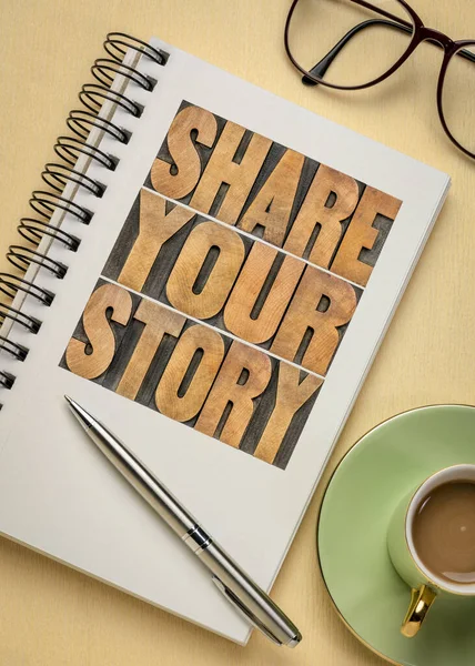 Share your story word abstract and concept — Stockfoto