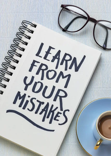 Lär av dina misstag påminnelse — Stockfoto