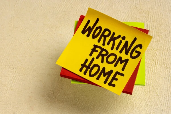 Working Home Handwriting Sticky Note Social Distancing Self Quarantine Covid — Stock Photo, Image