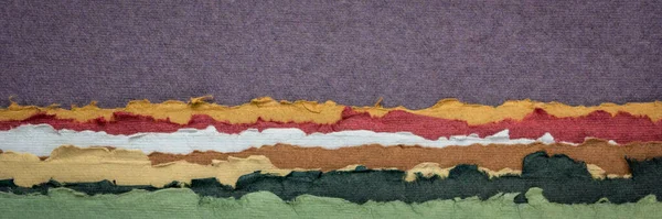 Purpurowe Niebo Abstrakcyjny Krajobraz Kolekcja Kolorowych Ręcznie Robionych Papierów Indyjskich — Zdjęcie stockowe