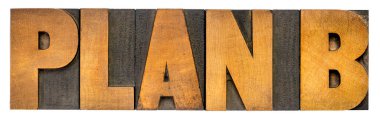 B Planı - eski harf türünde soyut sözcük tahta tipi, revizyonu ve iş veya kişisel planlar ve hedefler kavramını değiştirme
