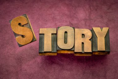 Klasik mektup baskı ahşap tipi ile el yapımı kağıt, haber ve anlatım konseptine karşı soyut bir hikaye.