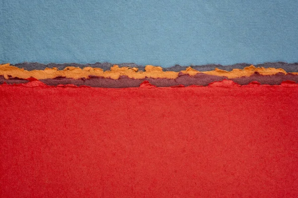 Mavi Kırmızı Soyut Manzara Geri Dönüşümlü Pamuktan Üretilen Renkli Yapımı — Stok fotoğraf