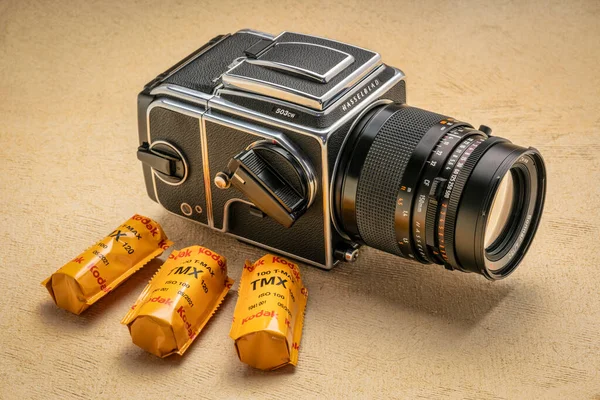 Fort Collins Usa Juli 2020 Medium Formaat Klassieke Filmcamera Hasselblad — Stockfoto