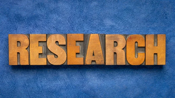 Research Word Abstract Vintage Letterpress Wood Type Investigation Study Business — Stock Photo, Image