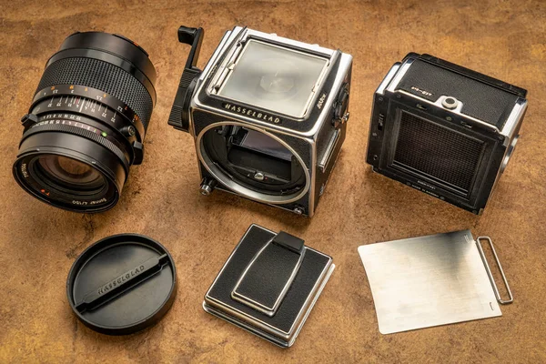 Fort Collins Usa July 2020 Medium Format Classic Film Camera — 스톡 사진