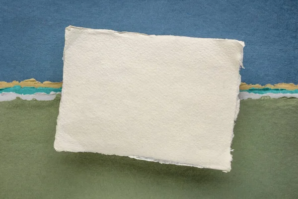 Klein Velletje Blanco Wit Khadi Lappenpapier Uit Zuid India Met — Stockfoto