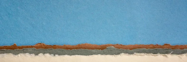 파란색과 흰색의 추상적 재활용 면직물 파노라마풍의 배너로 논문의 — 스톡 사진
