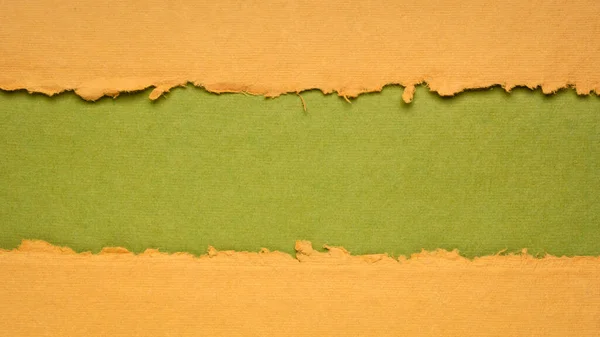 Orange Green Paper Abstract Copy Space Sheets Bark Cotton Rag — Stock Photo, Image