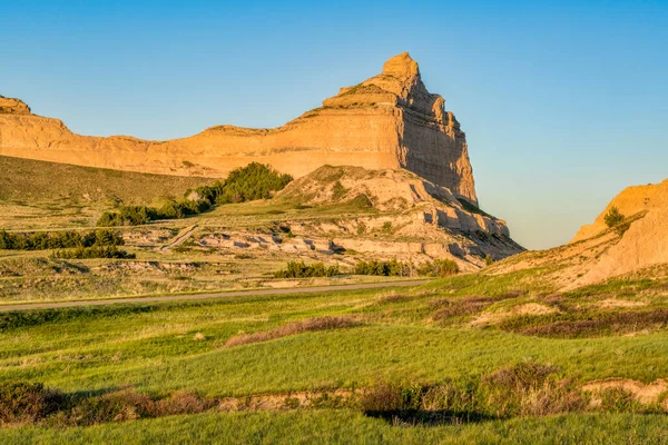 Scotts Bluff National Monument Nebraska Scenario Primaverile Alla Luce Del — Foto Stock