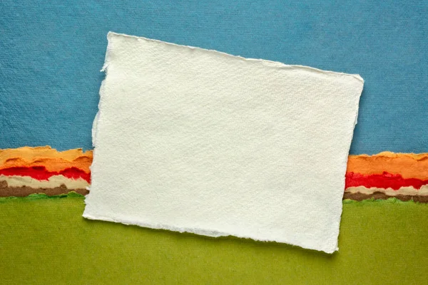 Klein Velletje Blanco Wit Khadi Lappenpapier Uit Zuid India Met — Stockfoto