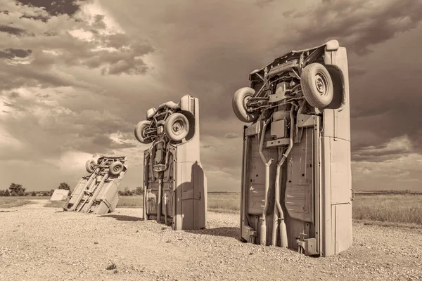 Alliance Usa Juli 2017 Carhenge Beroemde Autosculptuur Gemaakt Door Jim — Stockfoto