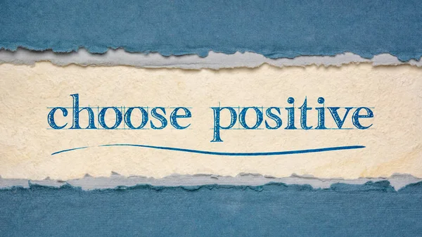 在手工纸上选择积极的励志笔迹 积极向上 乐观主义和思维观念 网页横幅 — 图库照片