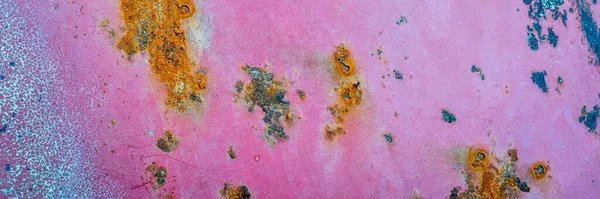 Grunge Rosa Azul Textura Metal Pintado Oxidado Una Carrocería Coche — Foto de Stock
